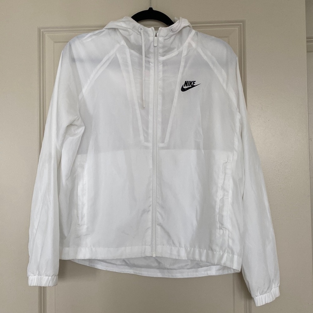 White Nike Windbreaker Running Jacket